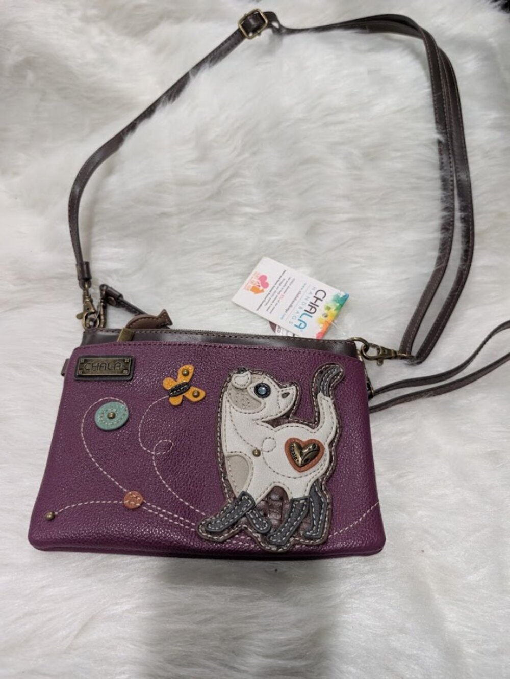 Purple Cat Chala Crossbody Bag NWT